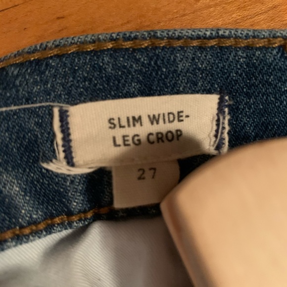 Madewell Slim Wide Leg Pant Crop Garret Wash - Picture 7 of 8